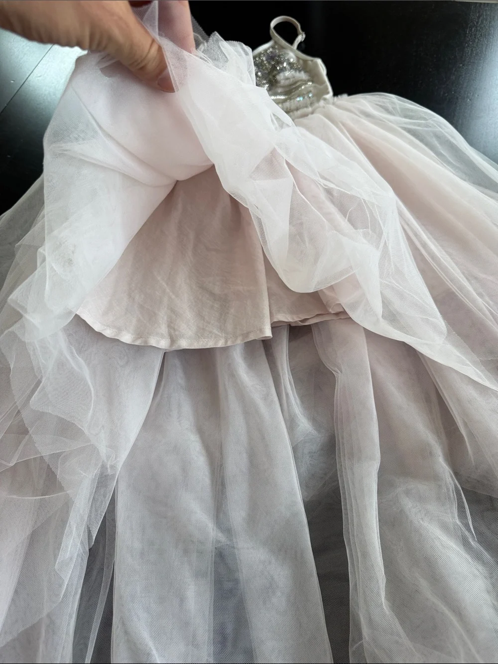 Ooh! La, La! Couture Light Pink Tulle Sequin Bodice Party Dress